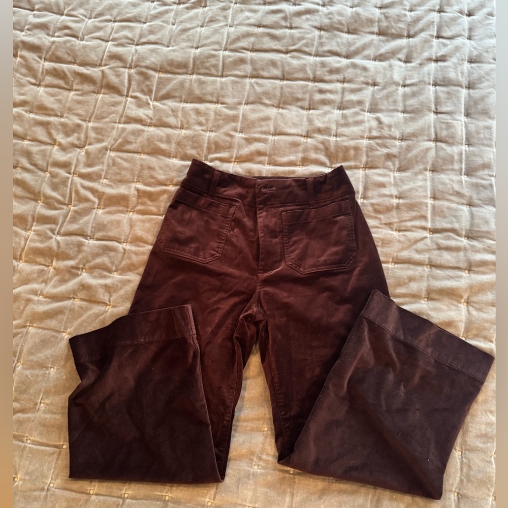 Maeve Collette Wide Leg Velvet Pants 26